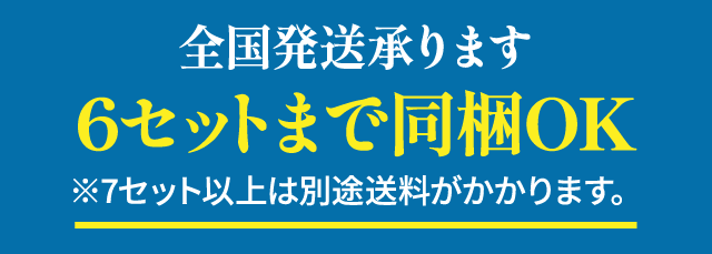 全国発送承ります。6セットまで同梱OK！※7セット以上は別途送料がかかります。