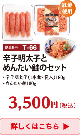 T-66 辛子明太子とめんたい鮭のセット 3500円